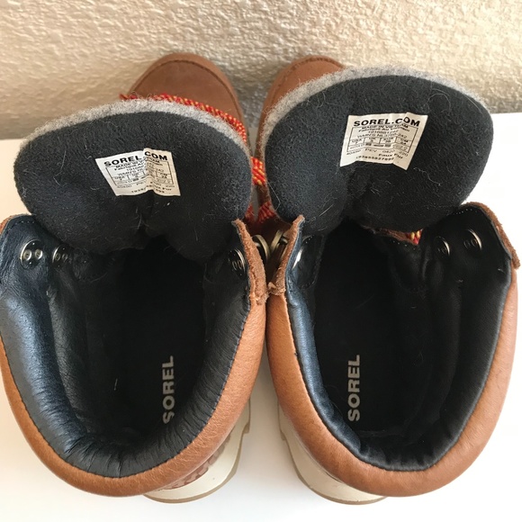 Sorel Women Kinetic Conquest Waterproof Lace Up Hiking Boots Light Brown Size 7 - Picture 6 of 9